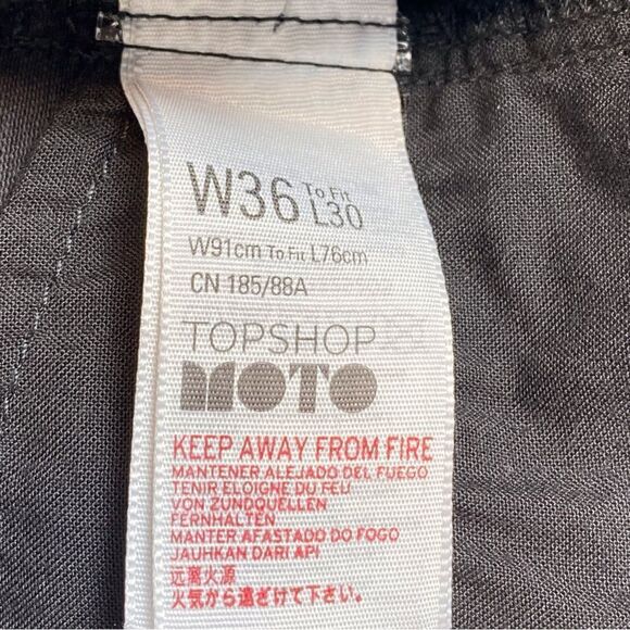 TopShop Black Jamie Coated Moto Pants Size 36 - Picture 4 of 13